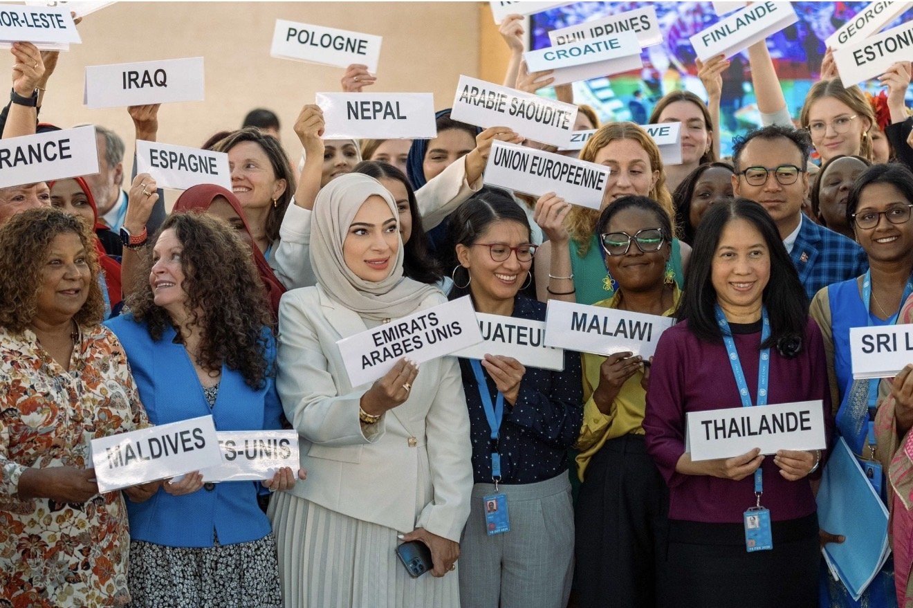 Lubna Qassim with women ambassadors at the United Nations in Geneva